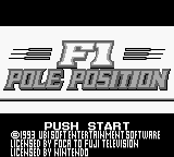 F1 Pole Position title screen for GameBoy